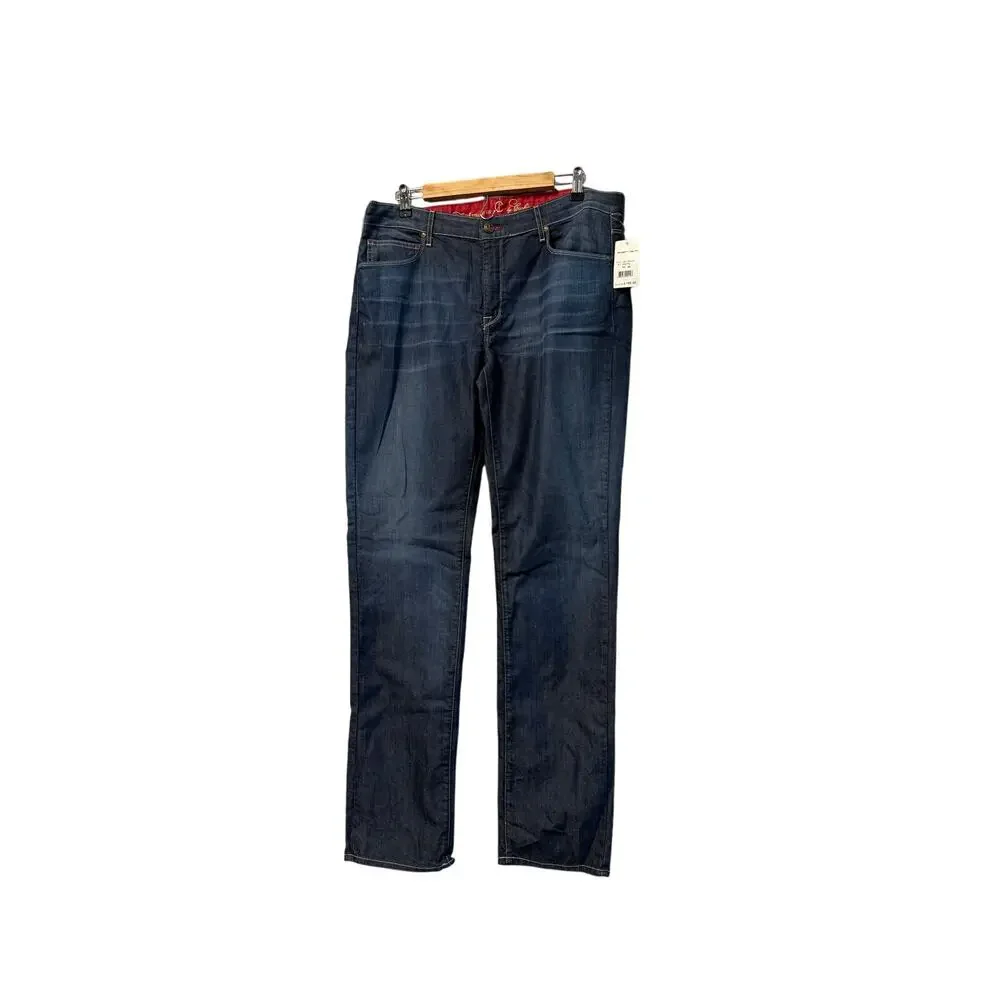 CJ by Cookie Johnson Faith Straight denim jeans washed blue Sz 34 silky vtg